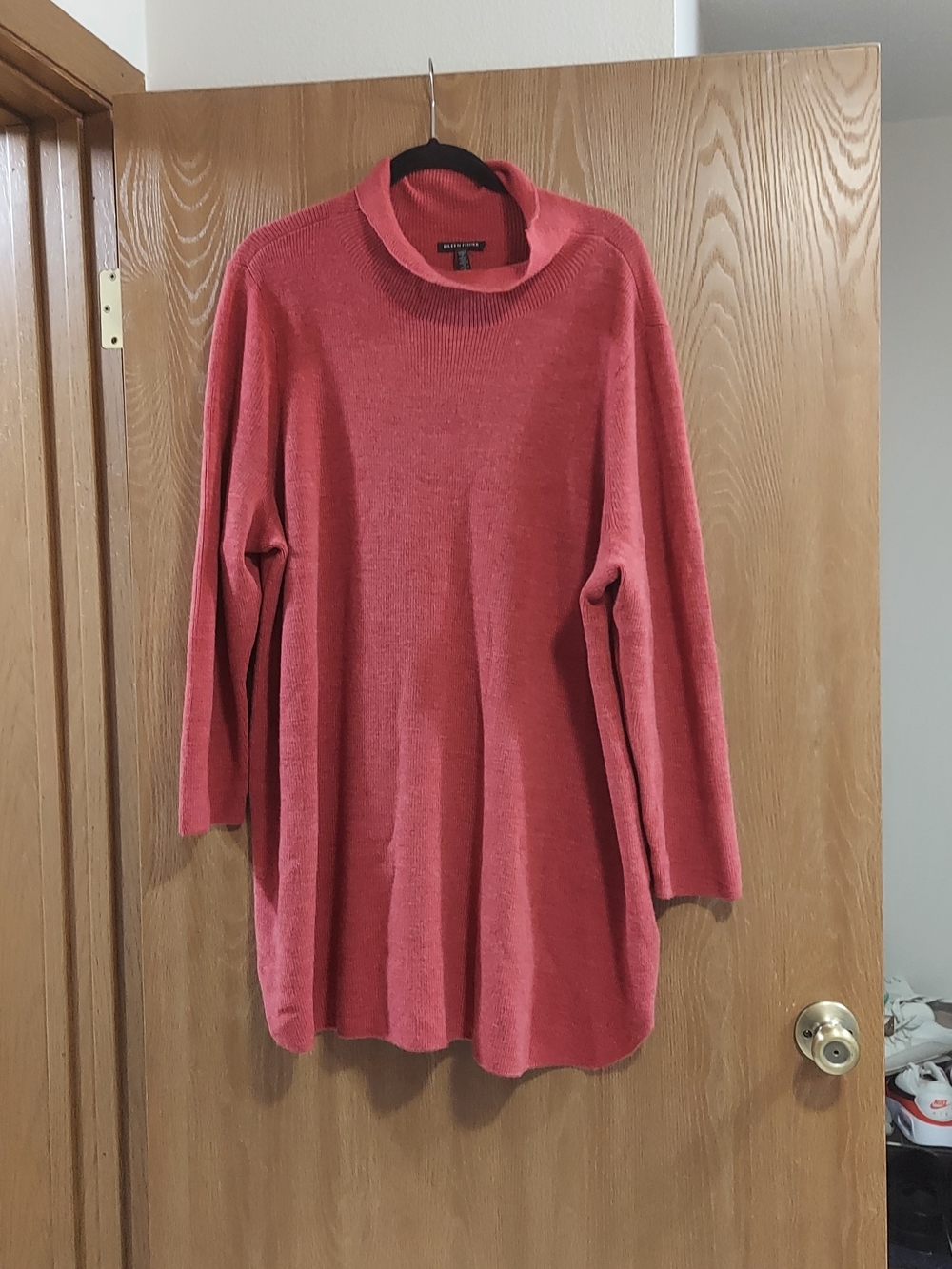 Eileen Fisher 100% Extra Fine Merino Wool Funnelneck Tunic Sweater Size 2X